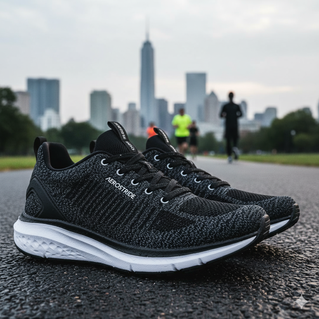 AeroStride Knit Running Shoes for Men - Breathable, Cushioned, True-to-Size