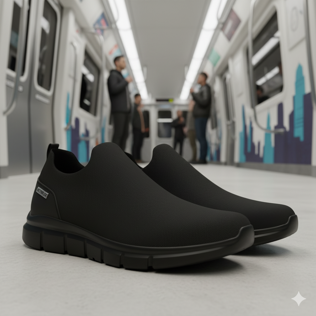 Men's Slip-On Commuter Shoes - Breathable Knit, Responsive Cushioning