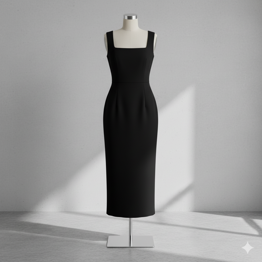 Eclipse Square‑Neck Column Dress