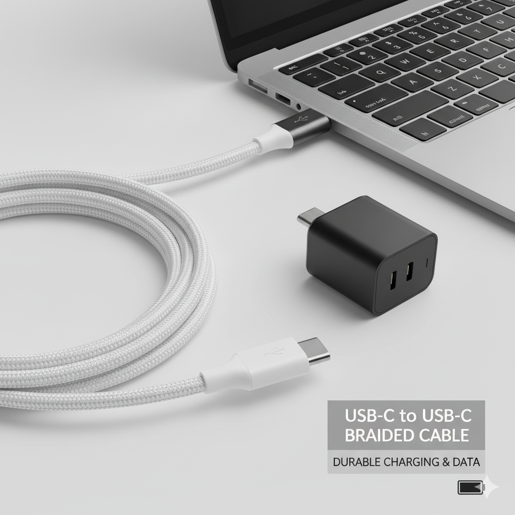 USB‑C to USB‑C Braided Cable