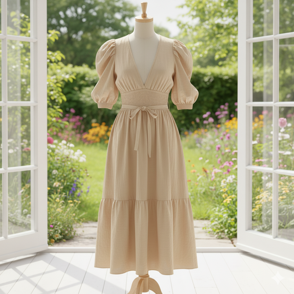 MuseSoft Puff‑Sleeve Dress