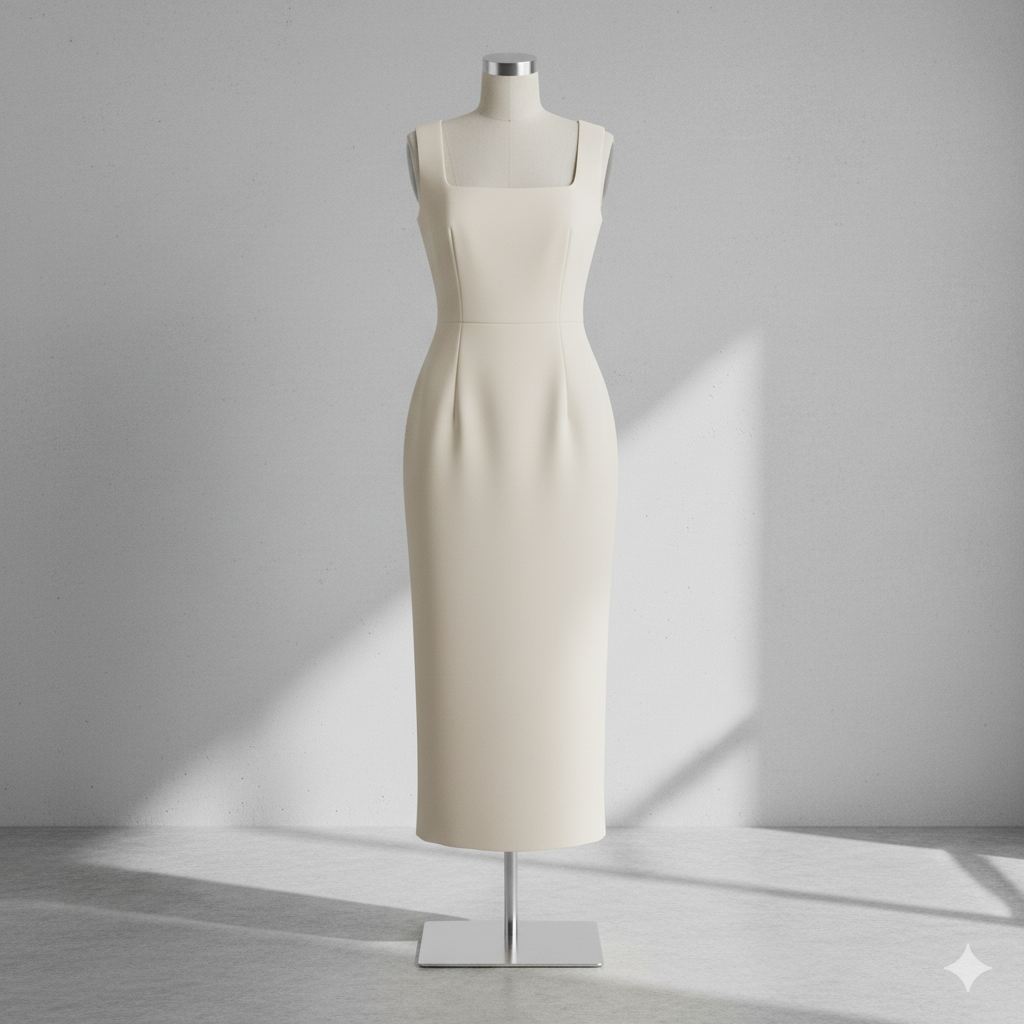 Eclipse Square‑Neck Column Dress