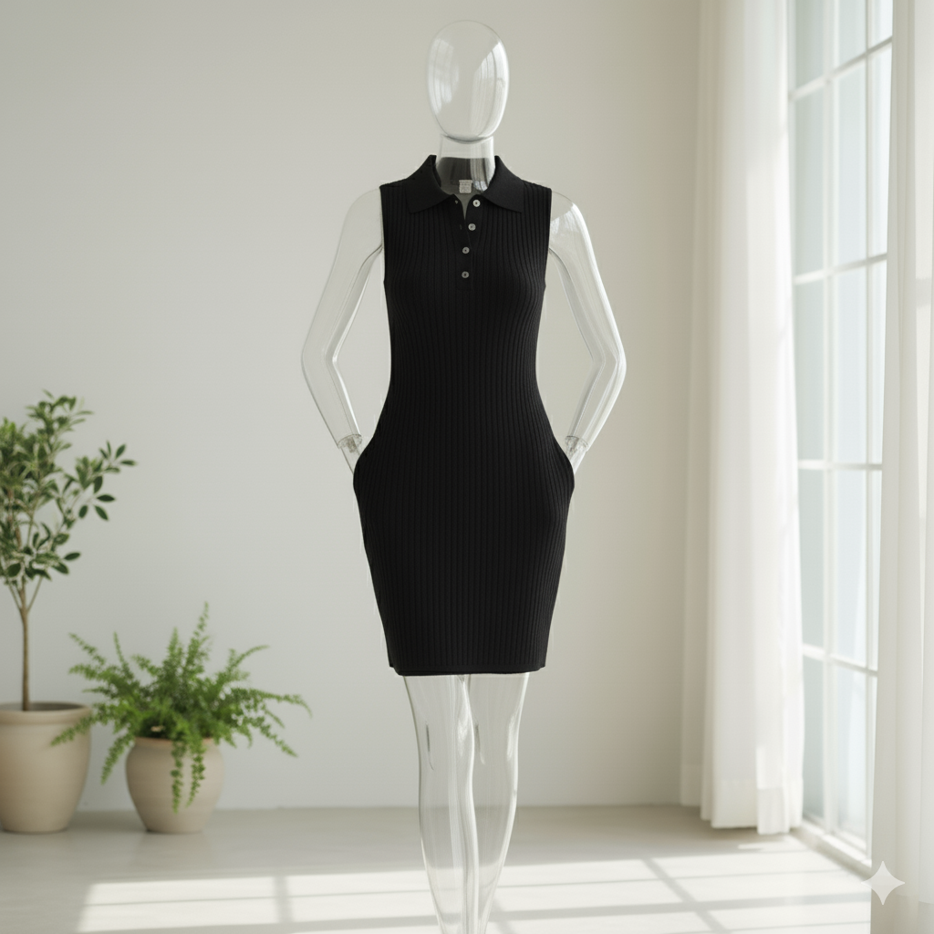 TerraFlow Knit Polo Dress