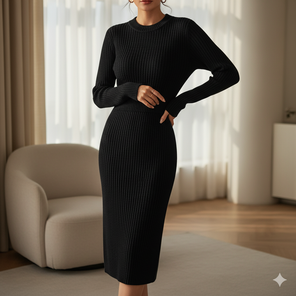 LunaSoft Knit Midi Dress