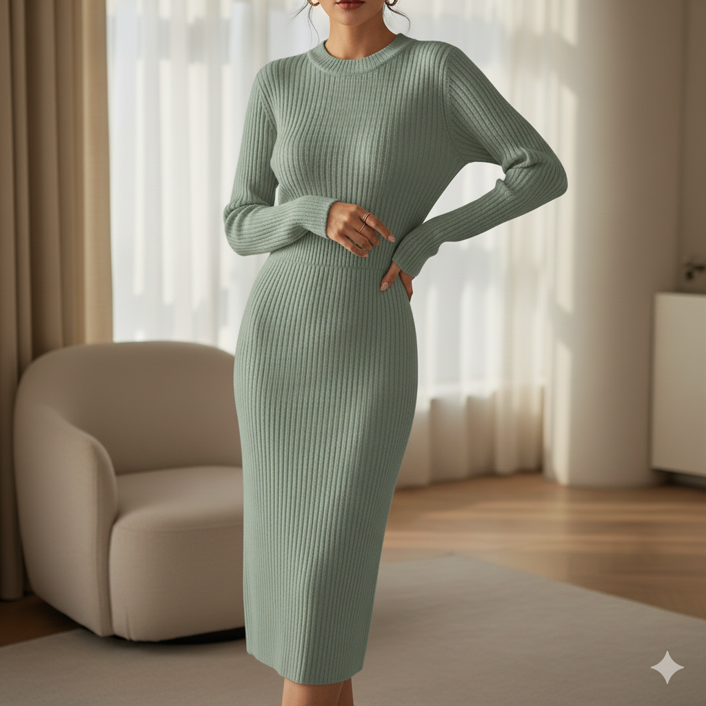 LunaSoft Knit Midi Dress