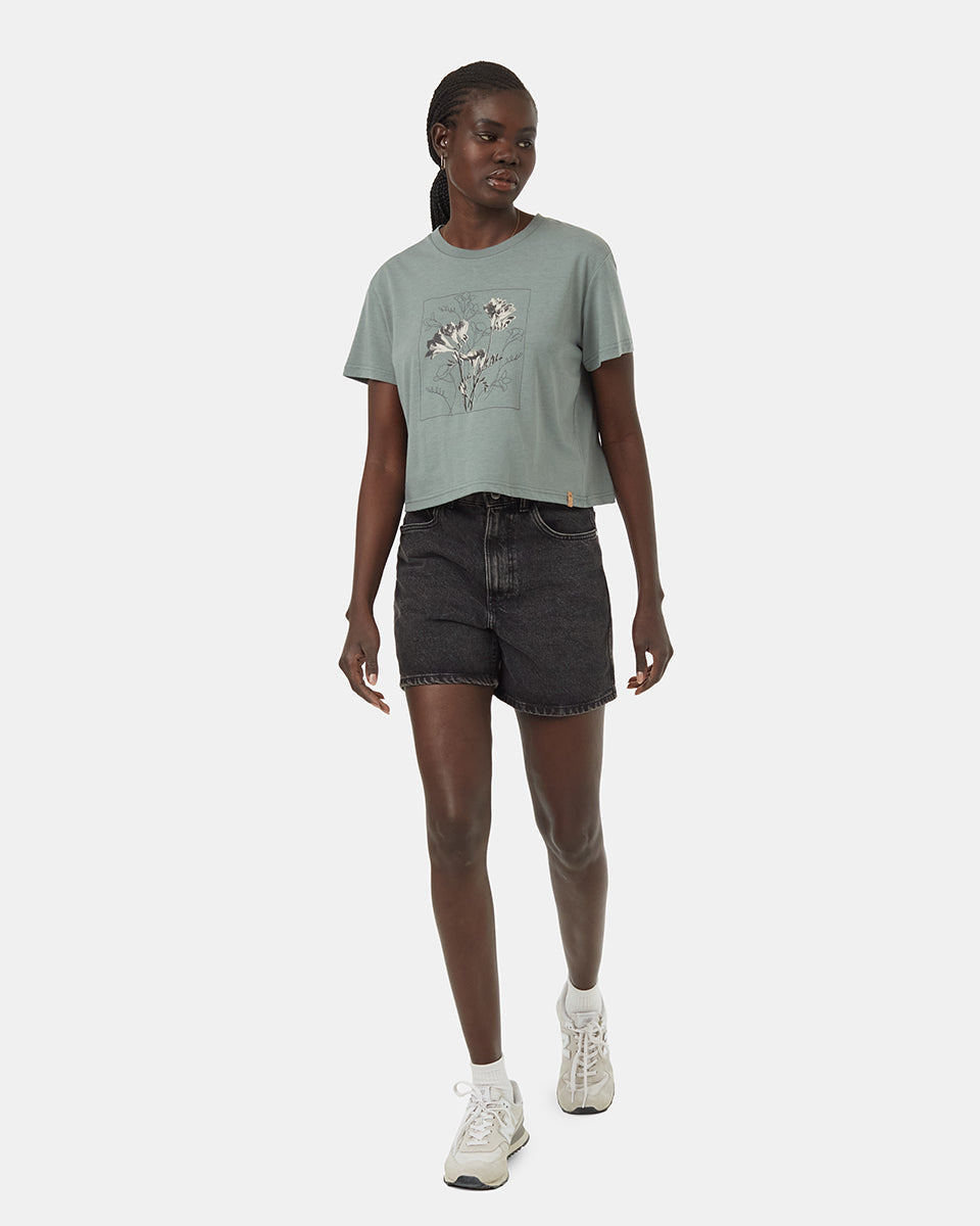 Μπλούζα με φλοράλ κροπ