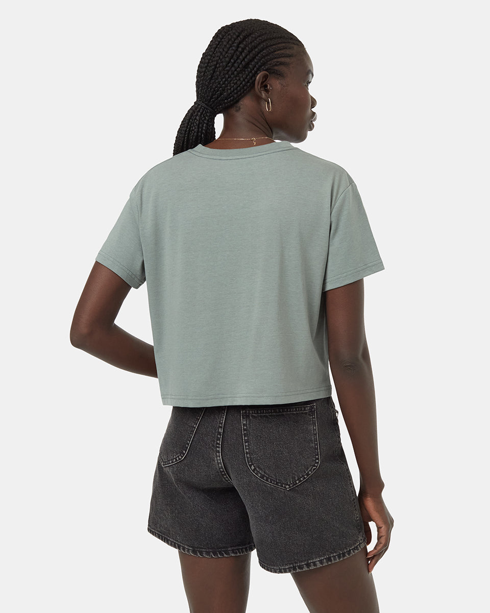 Μπλούζα με φλοράλ κροπ