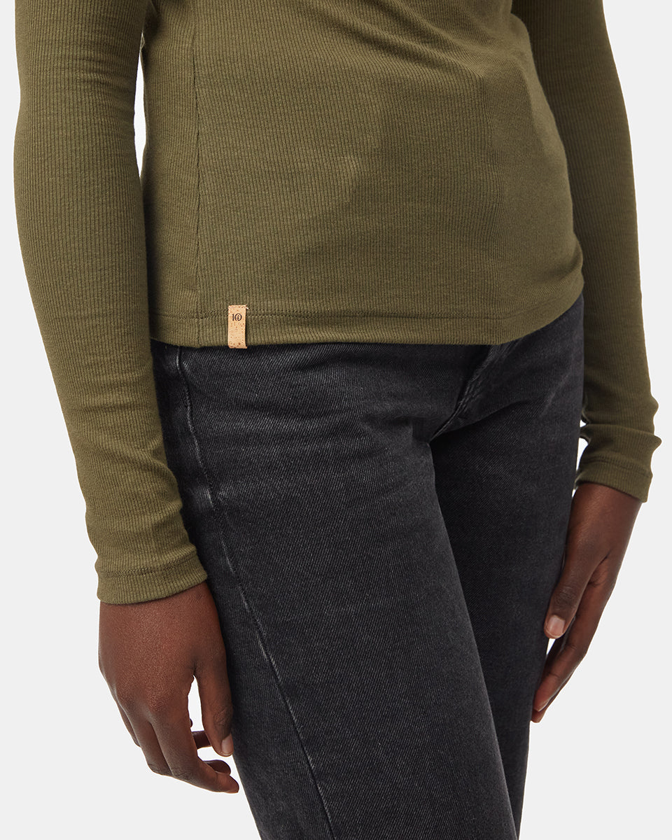 Rib Mock Neck Longsleeve