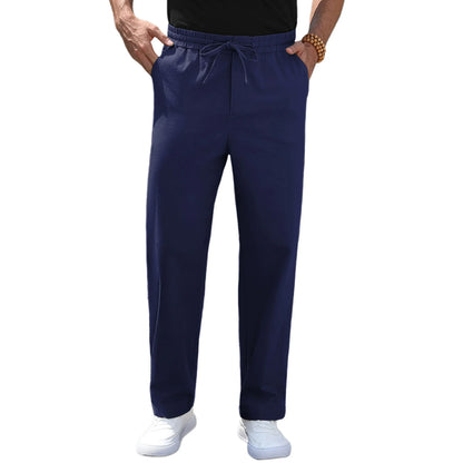 Iceglad Men's Linen Drawstring Pants