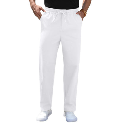 Iceglad Men's Linen Drawstring Pants