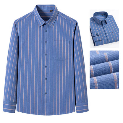 JUUYY Men's Pinstripe Button-Down Shirt