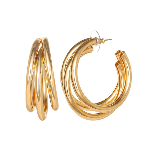 Jessica Simpson Twisted Layer Hoop Earring