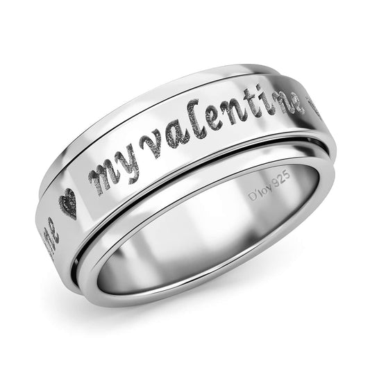 925 Silver Love Spinner Ring