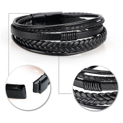 Black Leather Bracelet