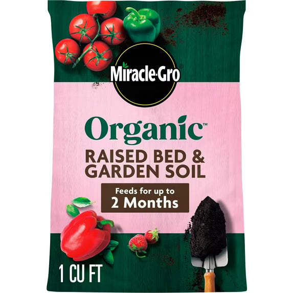 Βιολογικό χώμα κήπου Miracle-Gro για υπερυψωμένα παρτέρια και παρτέρια, καταχωρημένο από την OMRI, 1 κυβικό πόδι. 