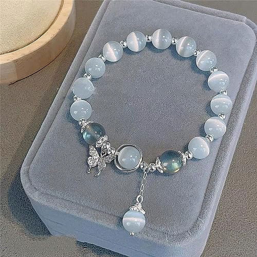 Genuine Moonstone Butterfly Bracelet