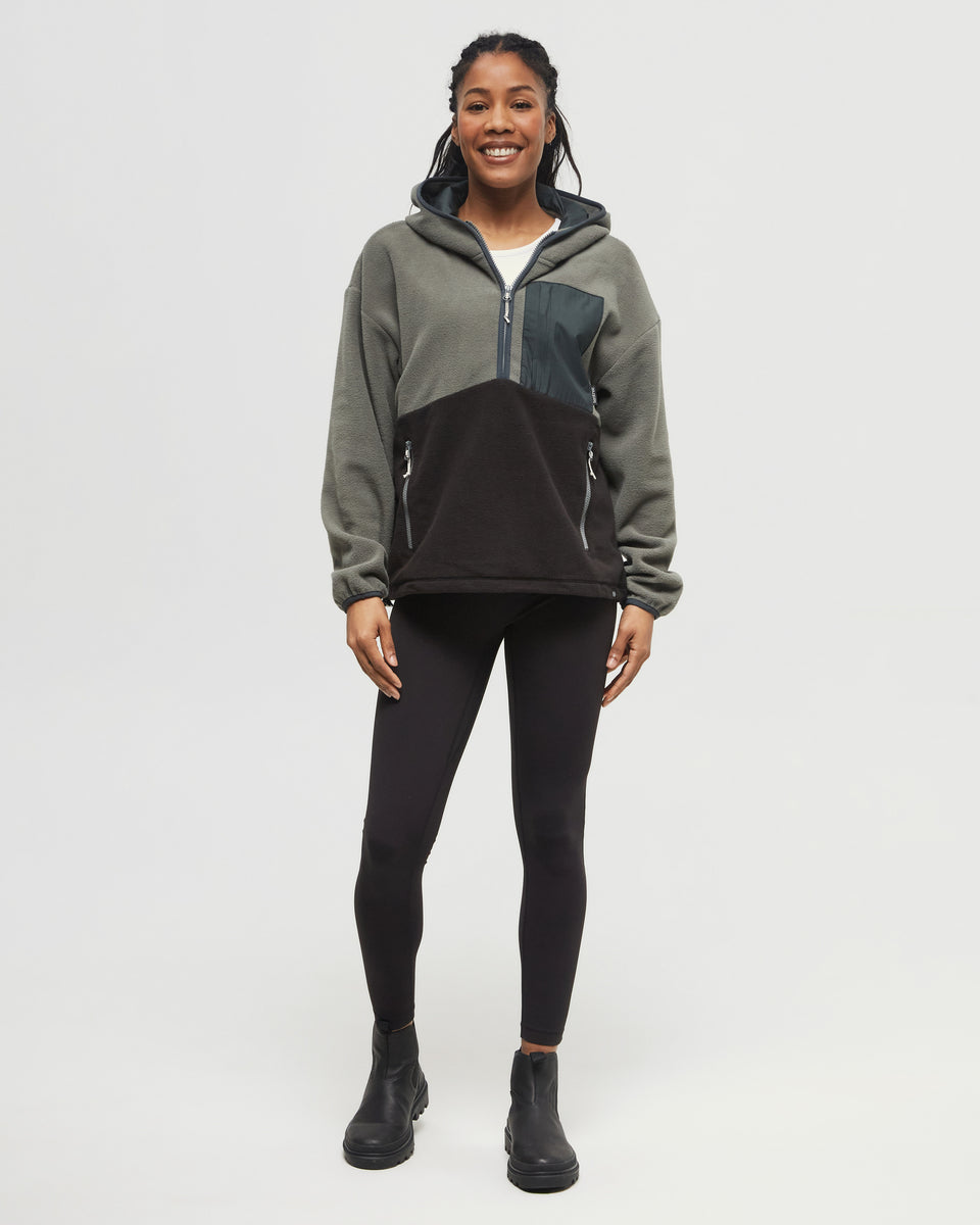 Ανακυκλωμένο MicroFleece με φερμουάρ 1/4 σε αντίθεση