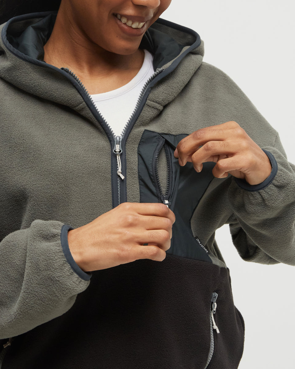Ανακυκλωμένο MicroFleece με φερμουάρ 1/4 σε αντίθεση