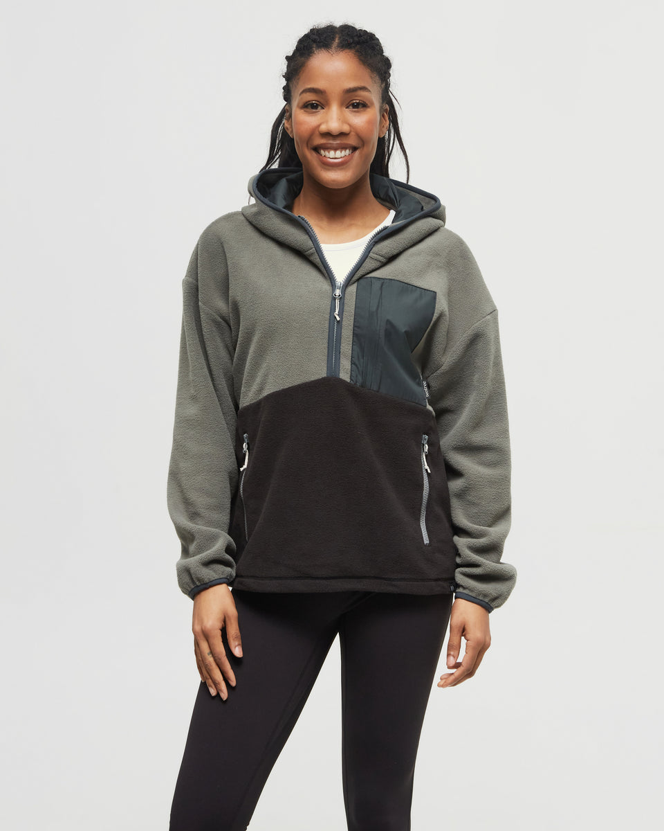 Ανακυκλωμένο MicroFleece με φερμουάρ 1/4 σε αντίθεση