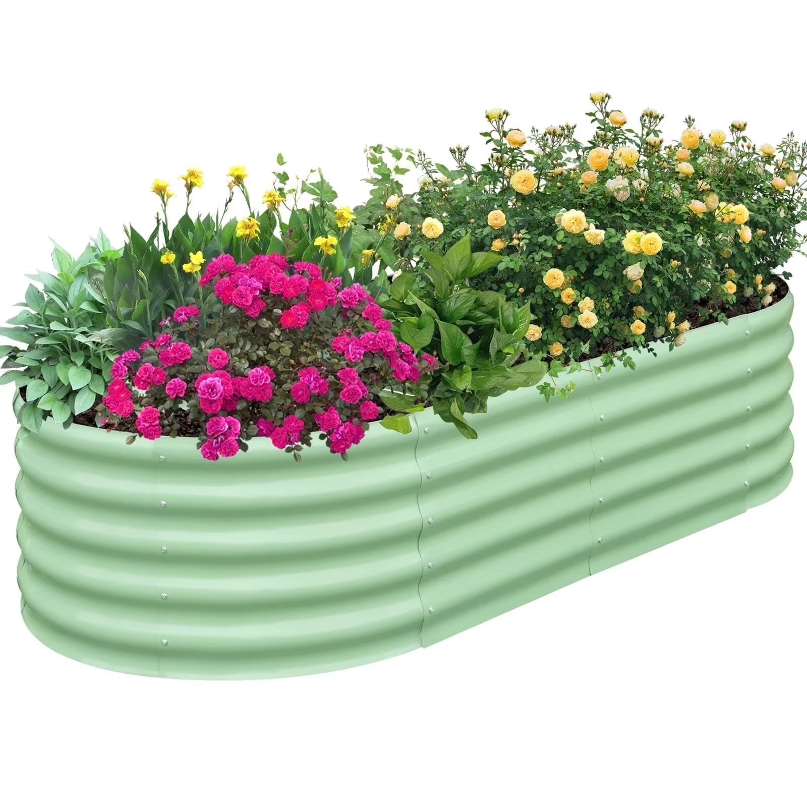 Γαλβανισμένο υπερυψωμένο παρτέρι SnugNiture 6x3x1,5 ft – Μεταλλική γλάστρα εξωτερικού χώρου για λαχανικά, βότανα και λουλούδια, λευκό 
