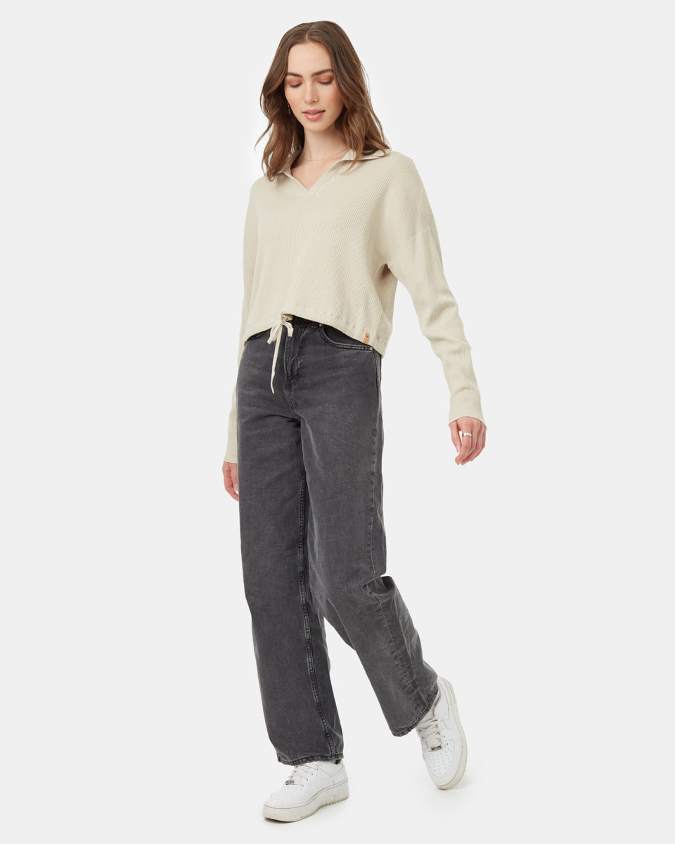Highline Collared Cinch Waist Sweater