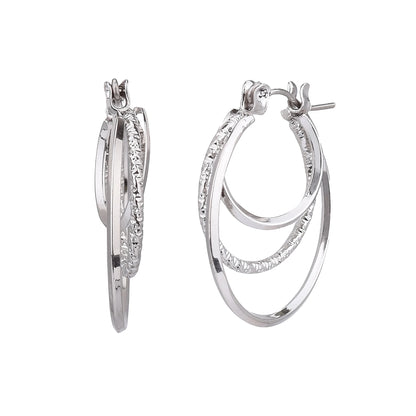 Time and Tru Silver Twist Hoop Earrings