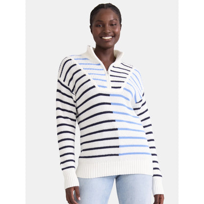 Time and Tru Women's Half-Zip Sweater, Midweight