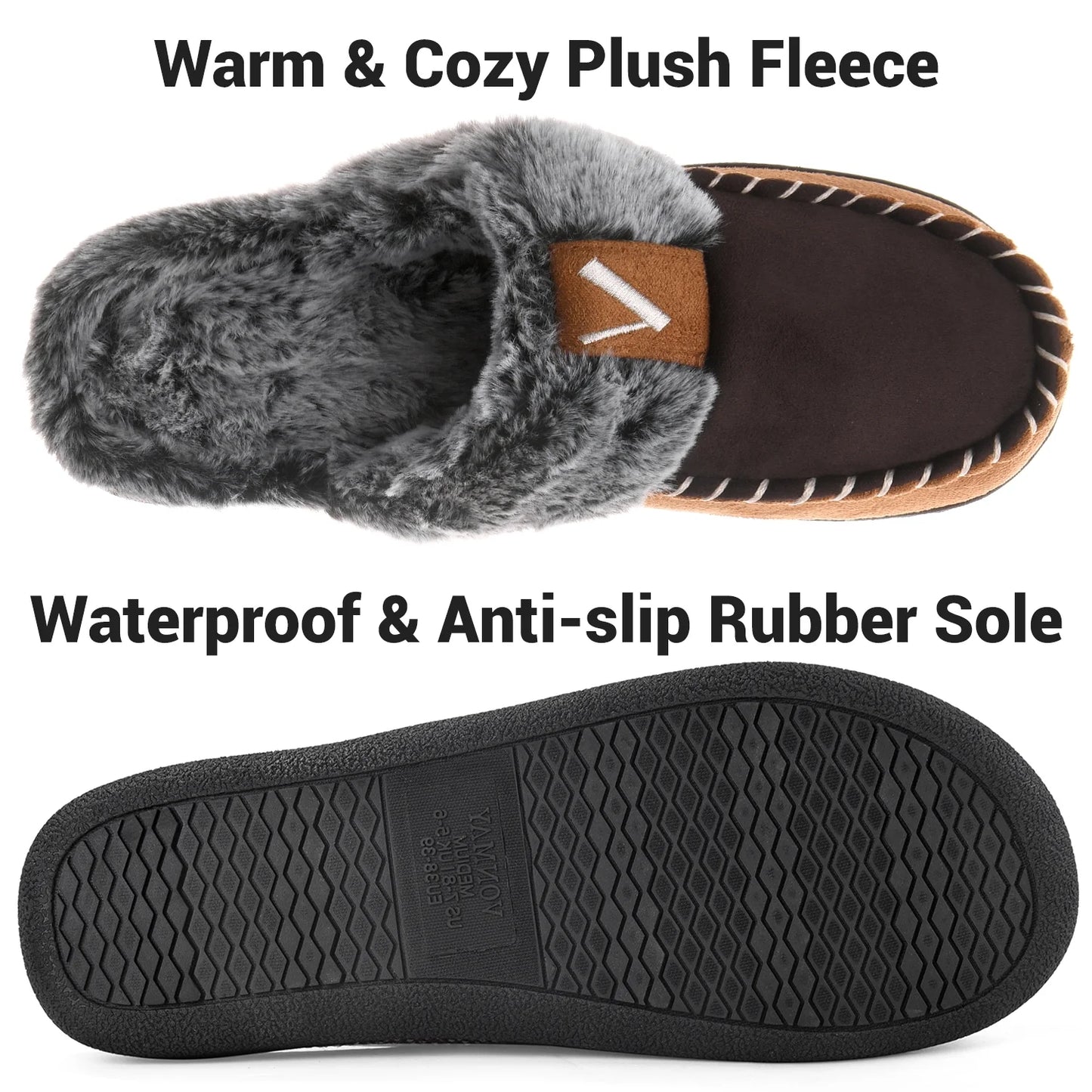 VONMAY Women's Fuzzy Memory Foam Slippers