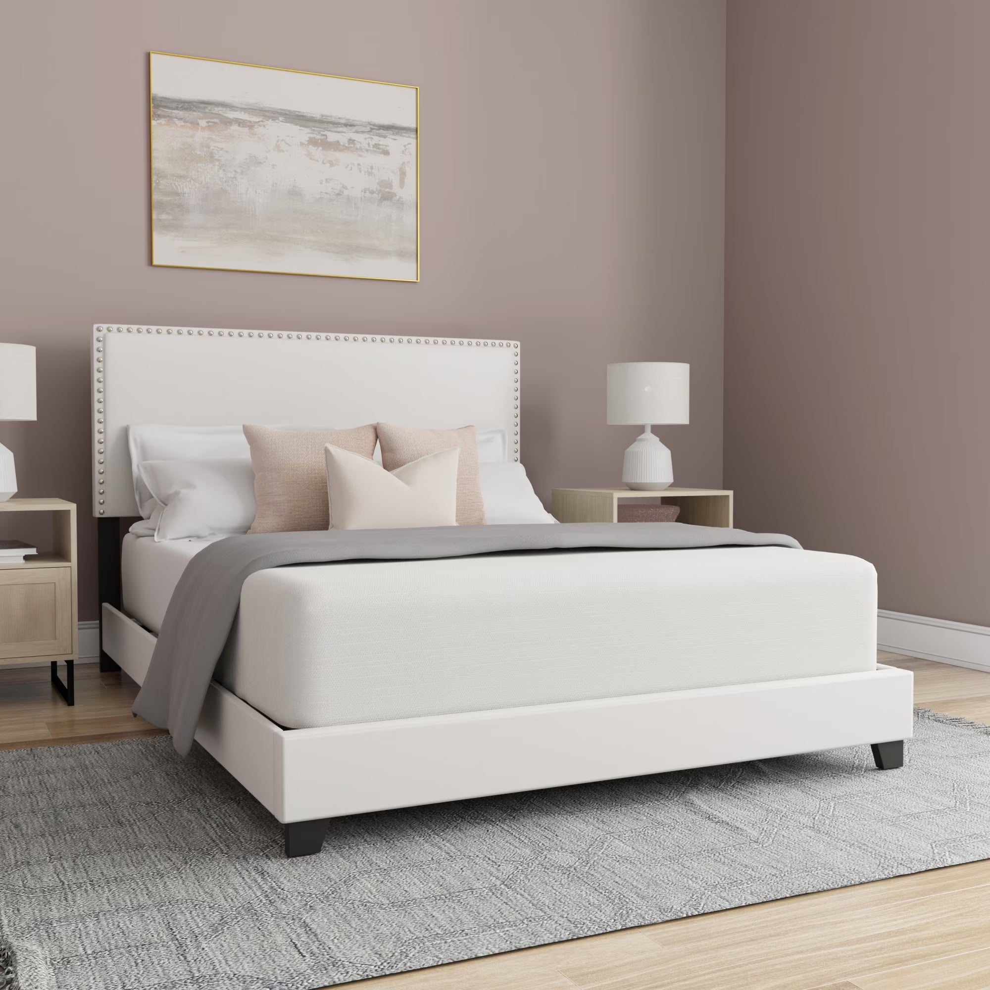 Κρεβάτι με επένδυση Willow Nailhead 