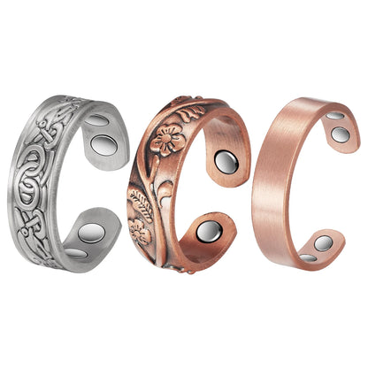 Wollet 3PCS Copper Magnetic Ring Set