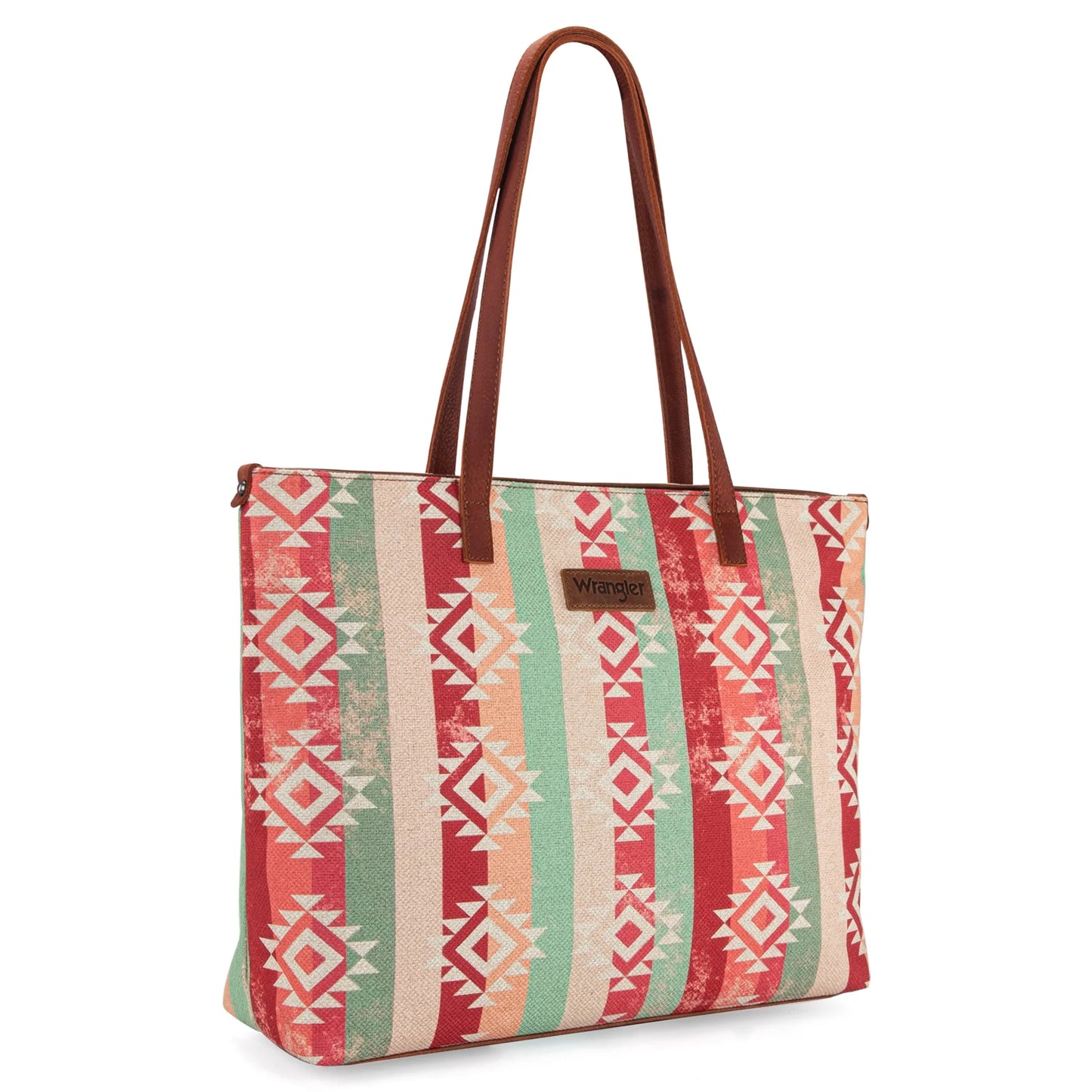 Wrangler Western Tote & Hobo Bag, Leather & Aztec Canvas