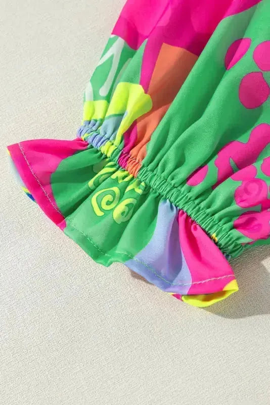 Abstract Elegance Button-Up Blouse