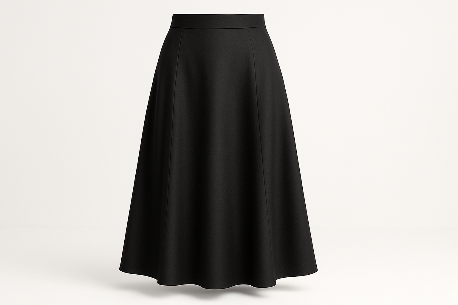 Aurora Soft‑Twill Midi Skirt