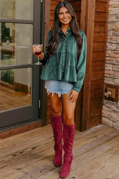 Autumn Elegance Corduroy Shirt