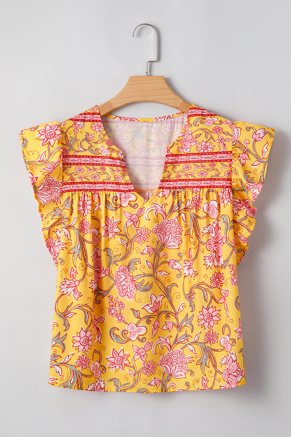 Amber Blossom Ruffle Blouse