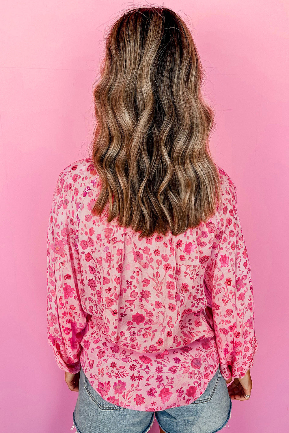 Pink Floral Lightweight Blouse