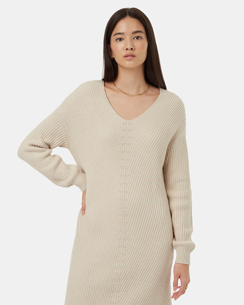 Φόρεμα με V λαιμόκοψη και ψηλή γραμμή