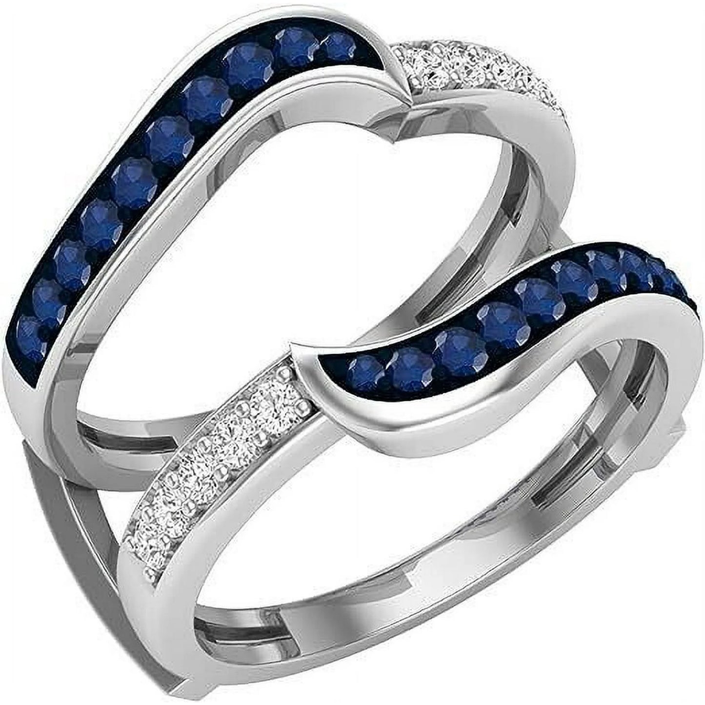 Beryl Creation 925 Silver Sapphire Diamond Guard