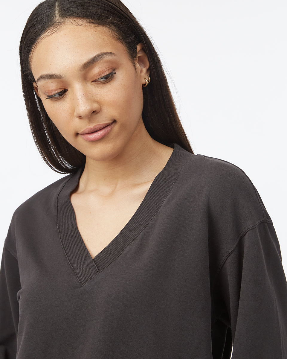 Γαλλικό πετσετέ μανίκι με V λαιμόκοψη και μπαλόνι