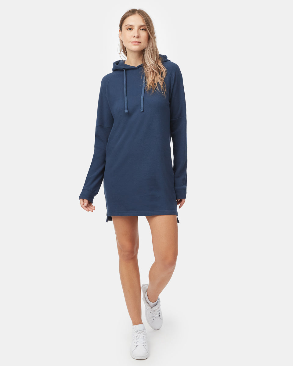 Πολυτελές oversized φόρεμα με κουκούλα