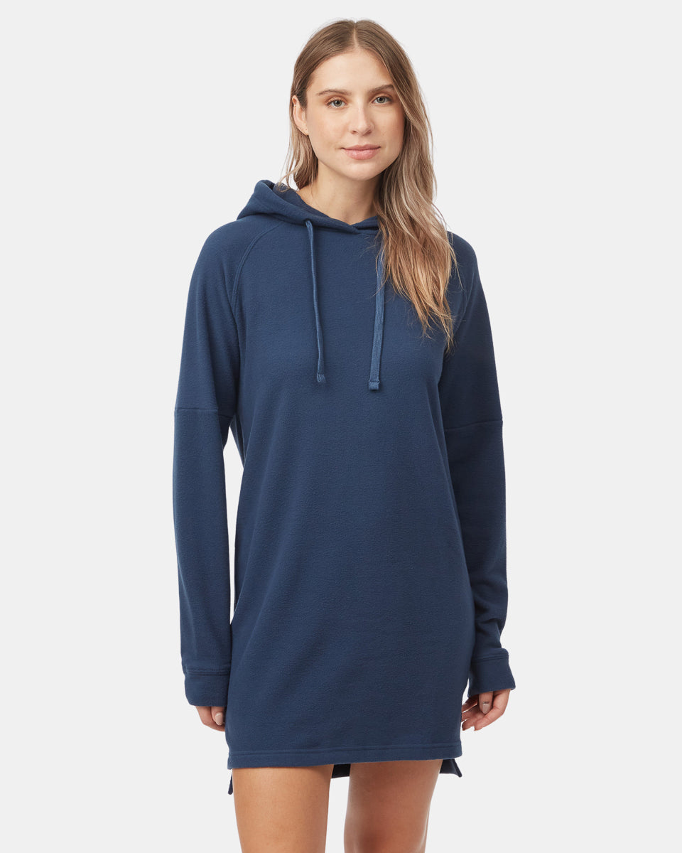 Πολυτελές oversized φόρεμα με κουκούλα