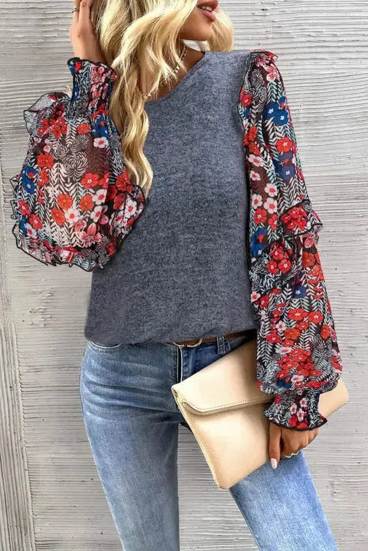 Bluebell Sheer Sleeve Blouse
