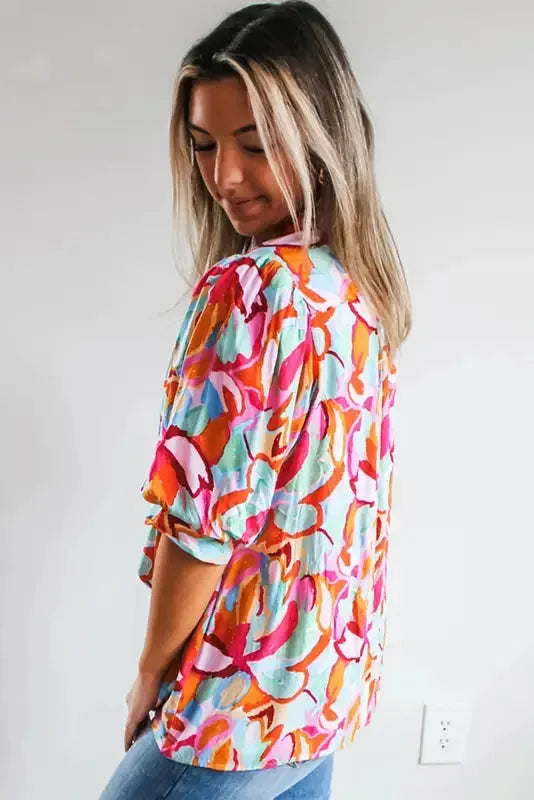 Blusa Bohemian Breeze con cuello en V