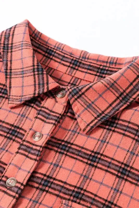 Boho Plaid Split Tail Shirt