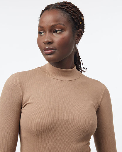 Rib Mock Neck Longsleeve