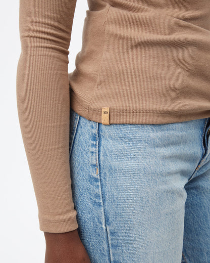 Rib Mock Neck Longsleeve