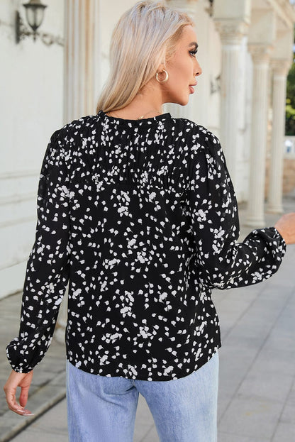 Split Neck Crinkled Blouse