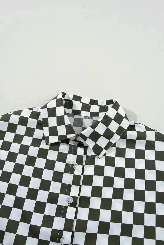Checkerboard Chic Loose Fit Shirt