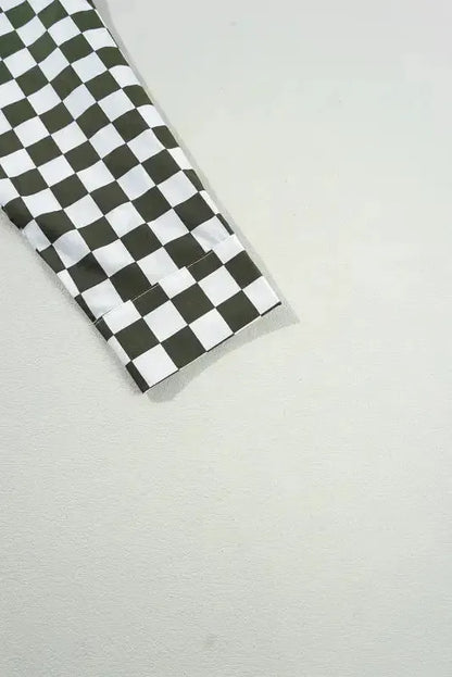 Checkerboard Chic Loose Fit Shirt