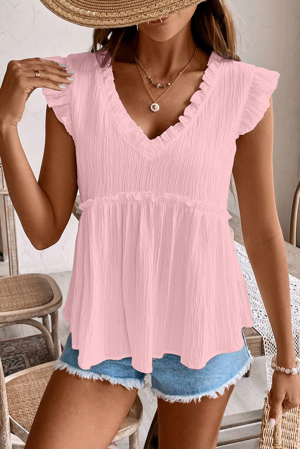 Blush Breeze Flowy Top
